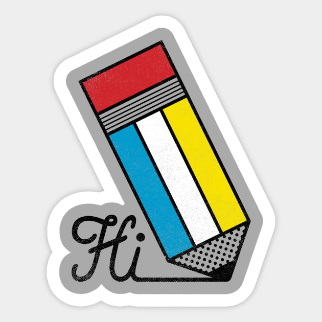 Mondrian Greeting #2 Sticker by BeanePod